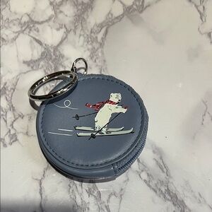 Vera Bradley Blue Skiing Bear Key Holder